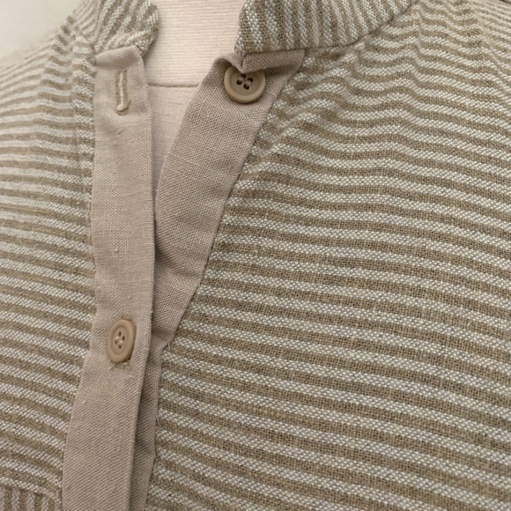 Private Label, professionally sewn, olive and tan stripe shirt - Picture 5 of 6